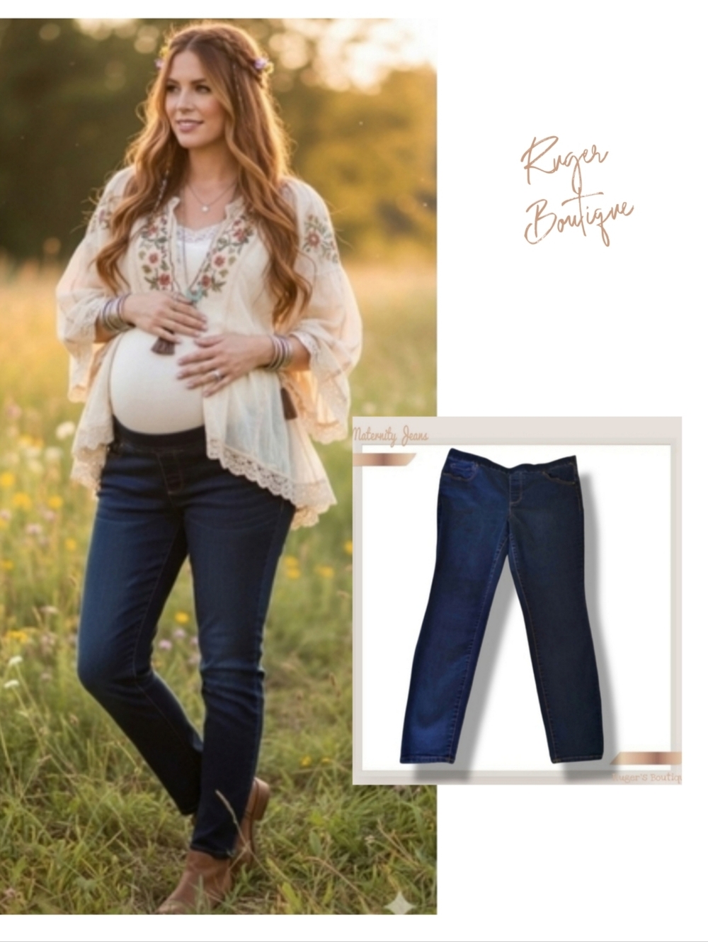 🌿Womens Maternity Jeans Tapered 18w Regular